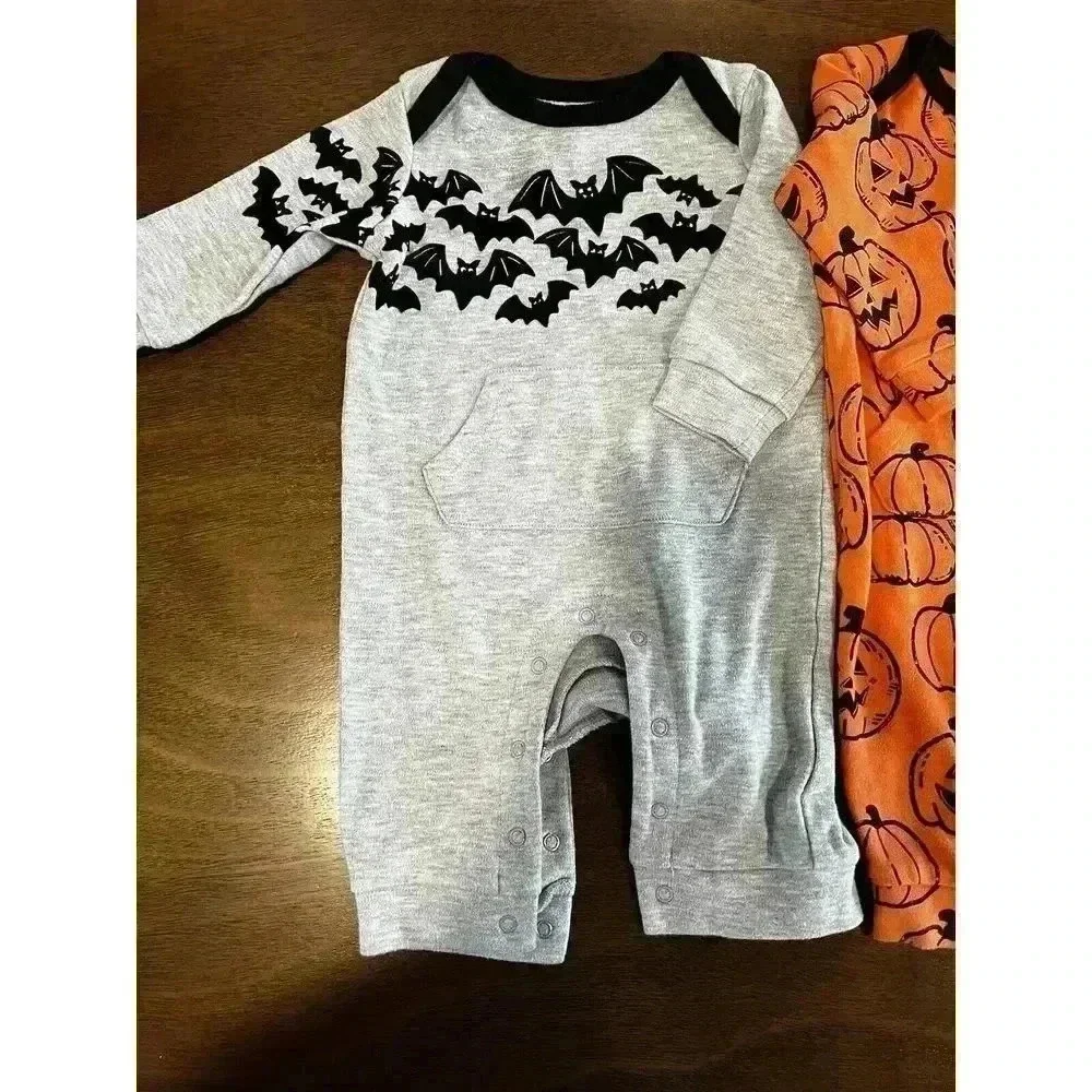 Lot 2 Carter's Halloween Long Sleeve Pajamas 3-6 Months (0169)